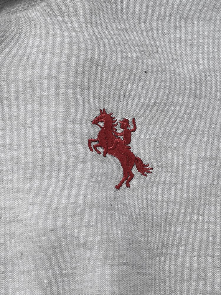 SHEIN 2件組青少年女孩馬術刺繡連帽拉鍊開襟衫，落肩設計，收腰剪裁 - 灰色 - 查看 8