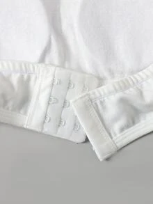 SHEIN Tween女孩簡約舒適親膚加厚無肩帶胸墊內衣3件組 白色四季款 - 彩色 - 查看 5