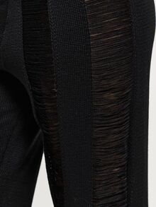 MUSERA Distressed Fringed Knitted Loose Coord Trouser Sexy Evening Festival Holiday Unscripted - Black - View 5