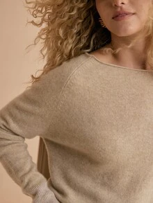 MOTF PREMIUM CASHMERE BOAT NECK RAGLAN SLEEVE SWEATER - Khaki - View 6