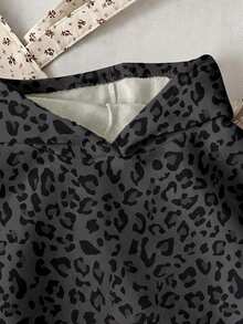 Tween Girl Vintage American Style Leopard Print, Tween Girl Casual Oversized Long Sleeve Sweatshirt Suitab - White - View 7