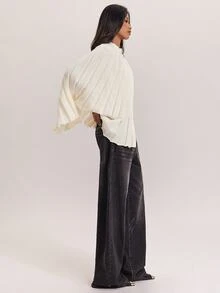 SHEIN BAE Raglan Sleeve Ribbed Knit Sweater Brunch Tea Party Off-White Autumn Elegant - Apricot - View 5
