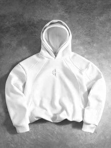 PAVTROS Men's Casual Double-Hooded Patchwork Hoodie,All White,Autumn,Streetwear,Holiday,Baggy Graphic Embroidered Pattern Double Hat,Vintage Couple Gift - White - View 1