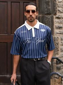 YOUESAWY YOUESAWY Men's Casual Striped Short Sleeve Polo Shirt, Summer - Multicolor - View 3