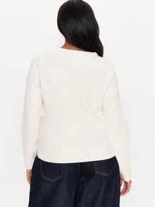 MUSERA 白色長袖鈕扣上衣 秋冬日常休閒外出款 Weekdaze - 米色 - 查看 4