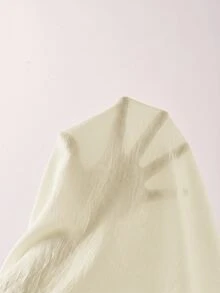 Solivie 女款純色細肩帶上衣、短褲與長袖開襟衫休閒日常兩件套 - 杏色 - 查看 9