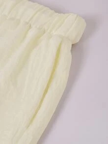 Solivie 女款純色細肩帶上衣、短褲與長袖開襟衫休閒日常兩件套 - 杏色 - 查看 8