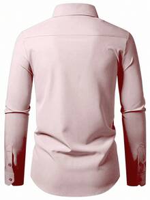 Manfinity Mode Men's Casual Versatile Long Sleeve Shirt - Pink - View 2