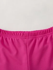 SHEIN 2件組女嬰休閒可愛3D花朵裝飾長袖上衣與喇叭褲套裝，適合春/秋/冬，戶外玩耍、日常穿著，舒適百搭 - 彩色 - 查看 6