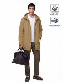 TekDrob WaterProof & WindProof Parka With Hoodie And Adjustable Details - Khaki - View 8