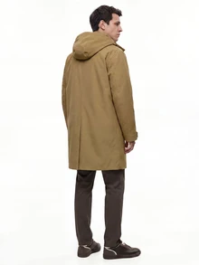 TekDrob WaterProof & WindProof Parka With Hoodie And Adjustable Details - Khaki - View 5