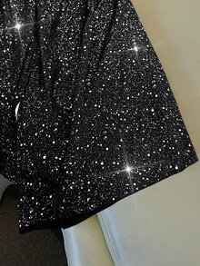 GlowEve CURVE 大尺碼女款幻彩雪紡寬腿褲，休閒性感優雅度假風，適合春夏電音夜派對、黑色派對、正式場合與辦公穿著 - 黑色 - 查看 6