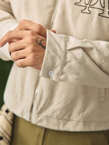 Norleigh Men's Letter Embroidered Lapel Long Sleeve Jacket - Multicolor - View 7