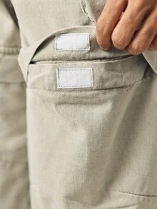 Norleigh Men's Streetwear Green Embroidered Loose Fit Extra Long Cargo Pocket Jeans - Green - View 6