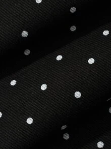 FRIFUL Women's Polka Dot Pattern Ruffle Hem Loose Fit Jeans - Black - View 9