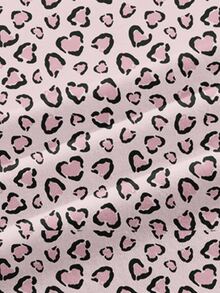 Betty Boop x SHEIN SHEIN EZwear 休閒極簡豹紋卡通圖案圓領短袖T恤，街頭風 - 彩色 - 查看 5