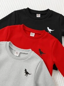 Cozy Pixies Kids Young Boy Decorative Patch Crew Neck Long Sleeve Pullover Sweatshirt Elastic Waist Long Pants 6pcs -Piece Set - Multicolor - View 8