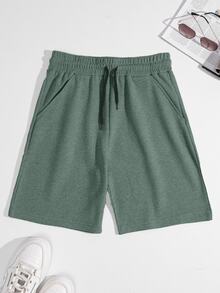 EURMUSE 100%Cotton 2pcs/Set Men's Waffle Fabric Basic Shorts - Multicolor - View 4