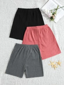 SHEIN Cottnline Women 3 Packs Multicolour Homewear Sleep Bottom Set - Multicolor - View 2