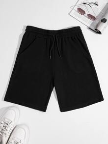 SHEIN Cottnline 100%Cotton 2pcs/Set Men's Waffle Fabric Basic Shorts - Multicolor - View 3