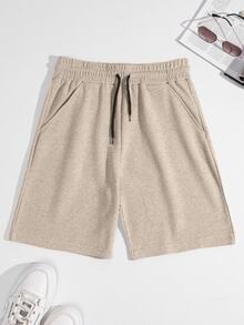 SHEIN Cottnline 100%Cotton 2pcs/Set Men's Waffle Fabric Basic Shorts - Multicolor - View 4