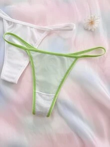 Eraneu 7件組女款低腰T-Back內褲，星期印花款 - 彩色 - 查看 6
