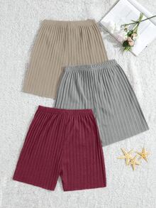 SHEIN Cottnline Women 3 Packs Multicolour Homewear Sleep Bottom Set - Multicolor - View 2