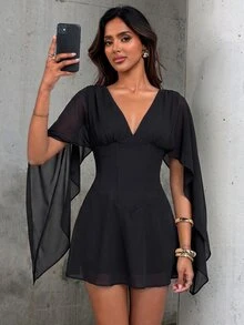 Aloruh Women Mini Dresses - Black - View 3