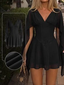 Aloruh Women Mini Dresses - Black - View 10