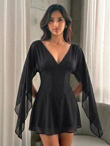 Aloruh Women Mini Dresses - Black - View 5