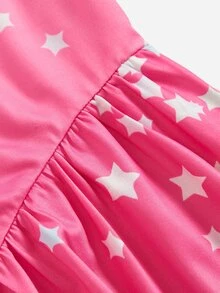 Tween Girl 時尚休閒針織印花連身褲，彩色漸層星星印花 - 彩色 - 查看 5