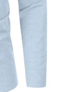 Manfinity Mode Camisa de manga larga con botones de unicolor para hombre, otoño y vacaciones - Celeste - Ver 6
