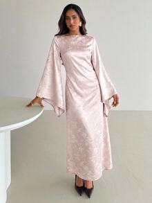 Aloruh Pink Romantic Ruffle Mini Dress For Date, Party, Vacation - Baby Pink - View 3