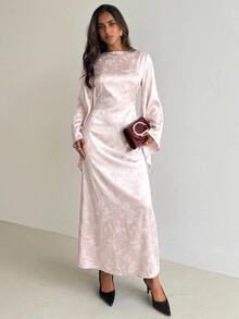 Aloruh Pink Romantic Ruffle Mini Dress For Date, Party, Vacation - Baby Pink - View 6