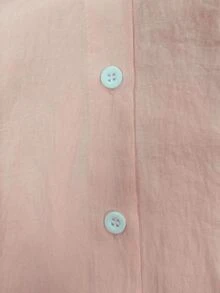 SHEIN Franclia Women's Pink Short Sleeve Shirt + Floral Pattern Midi Skirt 2-Piece Set, Elegant Romantic Style Suitable For Daily Outings - Multicolor - View 3
