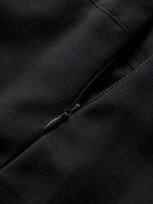Elenzga Women Summer Classy Elegant Cream Black Overlapping 2 In 1 Pants,Winter Work Office Colorblock Commuter Side Zipper Easy On/Off Casual Versatile Pants - Black - View 8
