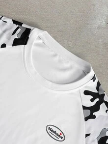 STEELVANCE Men's Casual Camouflage Patchwork T-Shirt, Spring/Autumn - Multicolor - View 5