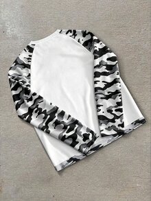 STEELVANCE Men's Casual Camouflage Patchwork T-Shirt, Spring/Autumn - Multicolor - View 2