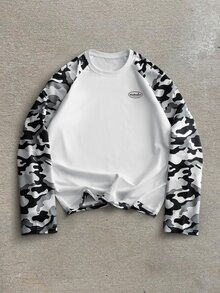STEELVANCE Men's Casual Camouflage Patchwork T-Shirt, Spring/Autumn - Multicolor - View 3