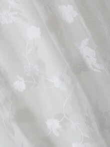 SHEIN 女童蕾丝连衣裙，优雅白色纯色长裙，适合婚礼、毕业典礼及各种聚会场合 - 白色 - 查看 11