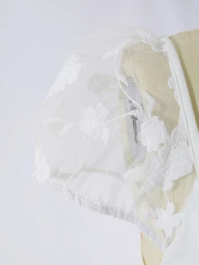 SHEIN 女童蕾丝连衣裙，优雅白色纯色长裙，适合婚礼、毕业典礼及各种聚会场合 - 白色 - 查看 5