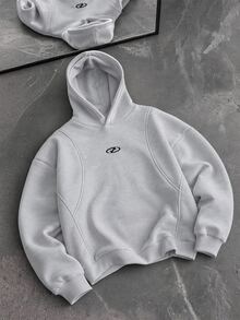 AXEPEAK Men's Casual Versatile Everyday Long Sleeve Hooded Sweatshirt - White - View 1