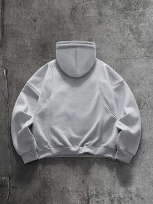 AXEPEAK Men's Casual Versatile Everyday Long Sleeve Hooded Sweatshirt - White - View 2