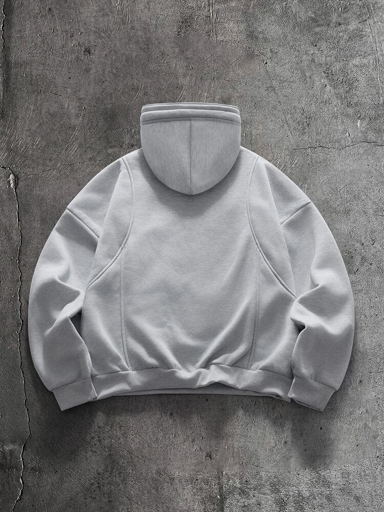 AXEPEAK Men's Casual Versatile Everyday Long Sleeve Hooded Sweatshirt - White - View 2