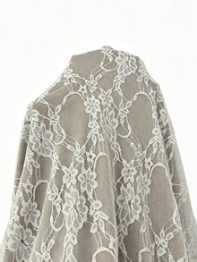 SHEIN 夏季女款洋裝，七月節慶，戶外穿搭洋裝，海灘度假，假期穿搭，杏色女款洋裝，圓領七分袖蕾絲拼接女款洋裝，休閒女款洋裝，度假穿搭，度假女款洋裝，派對洋裝，休閒派對穿搭，休閒派對洋裝 - 彩色 - 查看 9