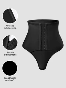SHEIN Bawahan Korset Wanita Plain - Hitam - View 1