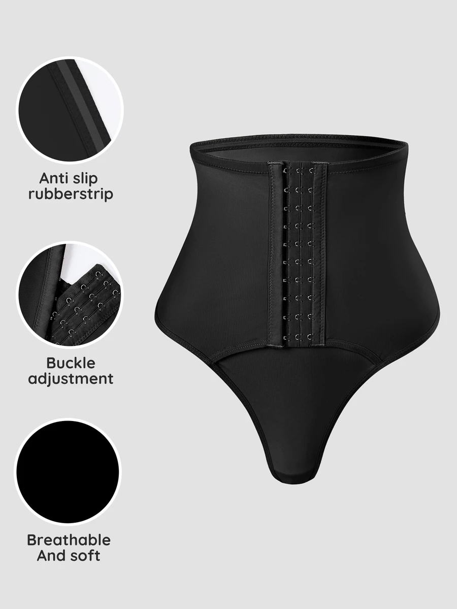 SHEIN Bawahan Korset Wanita Plain - Hitam - View 1