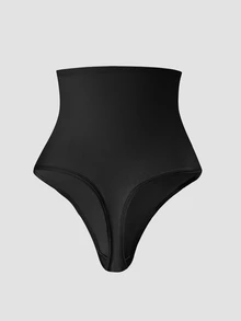 SHEIN Bawahan Korset Wanita Plain - Hitam - View 2