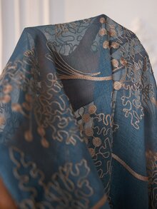Layrah Embroidered Patchwork Waist Belt Beaded Abaya Robe For Plus Size Women - Green - View 7