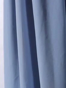 SHEIN 少女优雅甜美纯色灰色连衣裙，蝴蝶结设计，无袖吊带裙，适合春夏穿着 - 藍色 - 查看 7